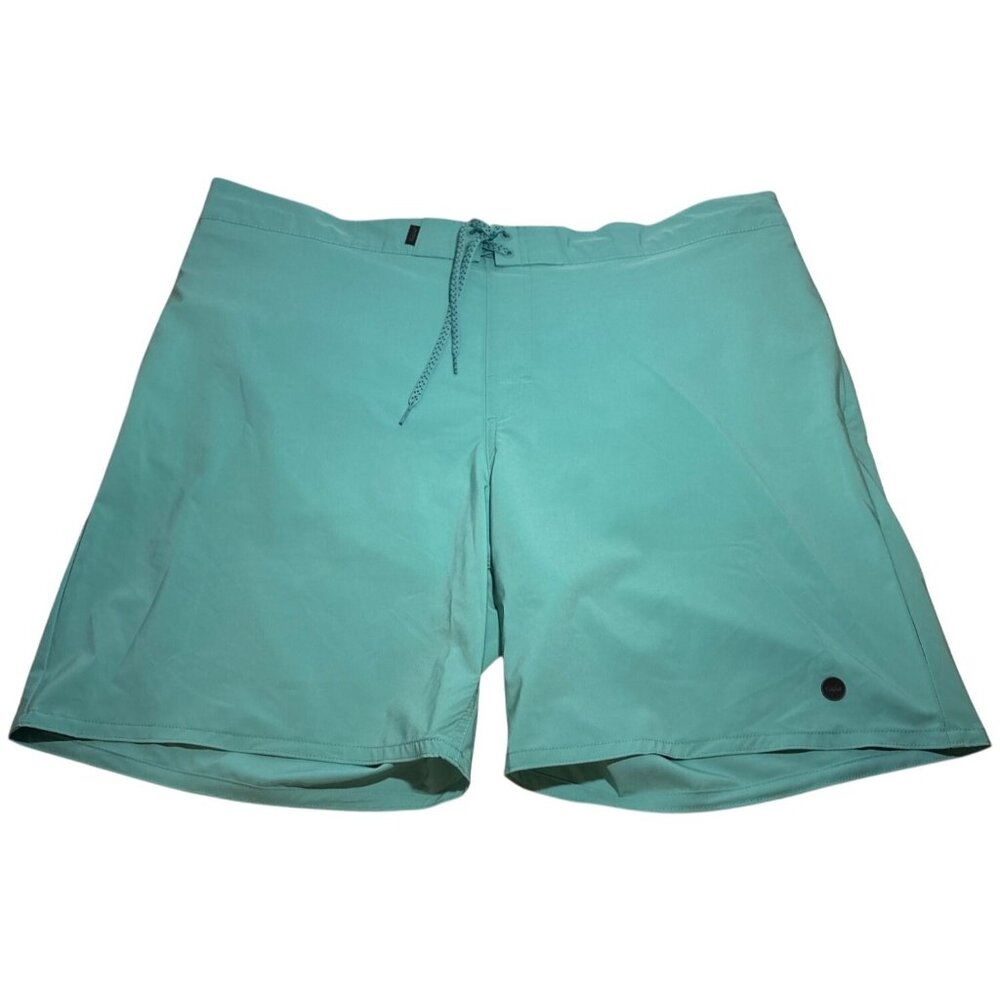 Far West Swim Shorts Mens Turquoise Drawstring 2XL Elastic Waist Pocket Lining